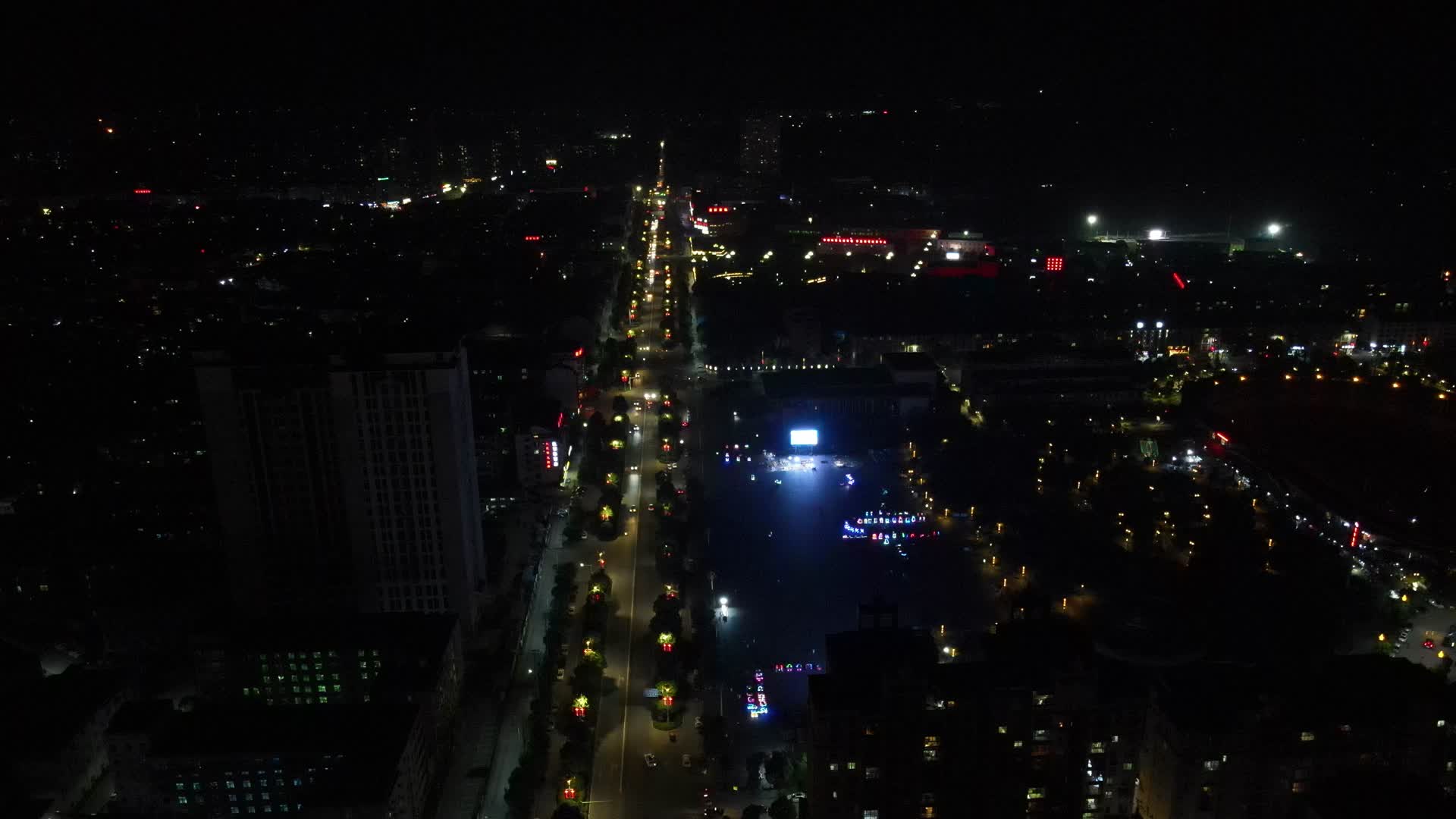 城市航拍城市万家灯火视频的预览图