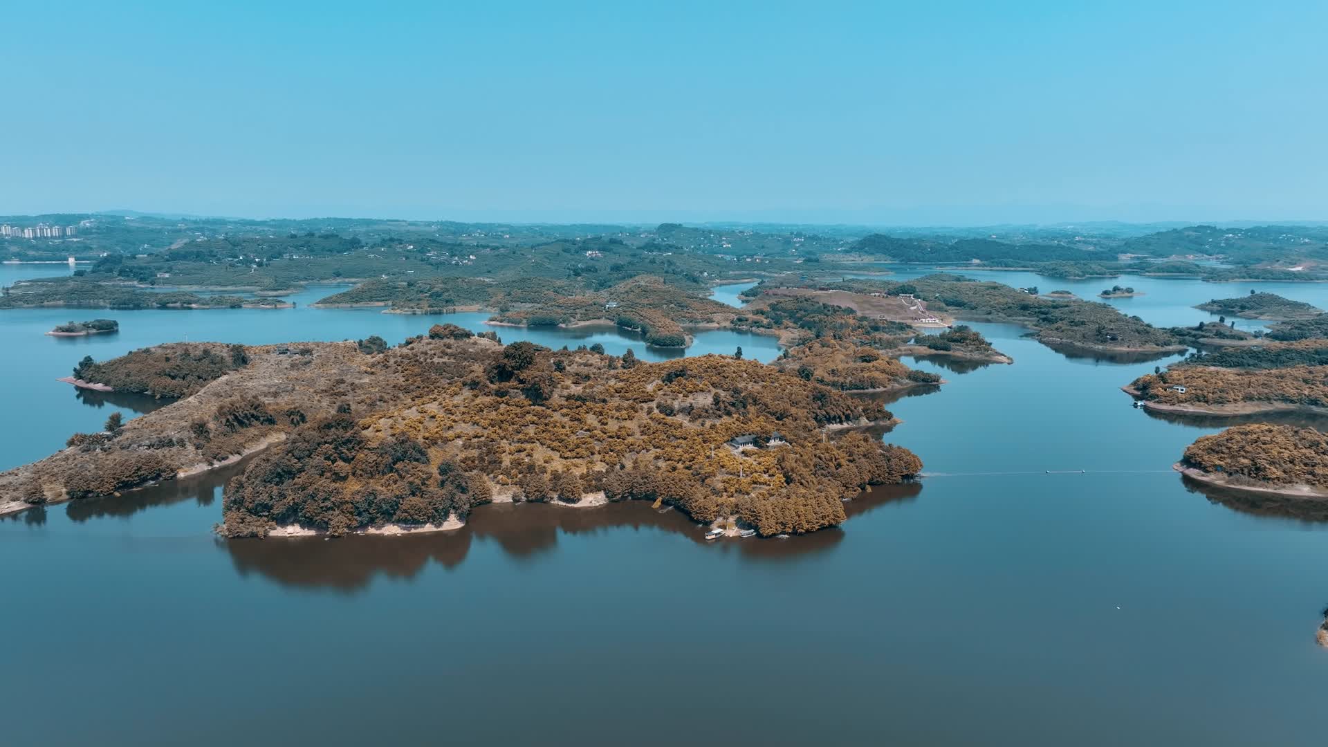 重庆长寿湖寿字景区航拍视频的预览图