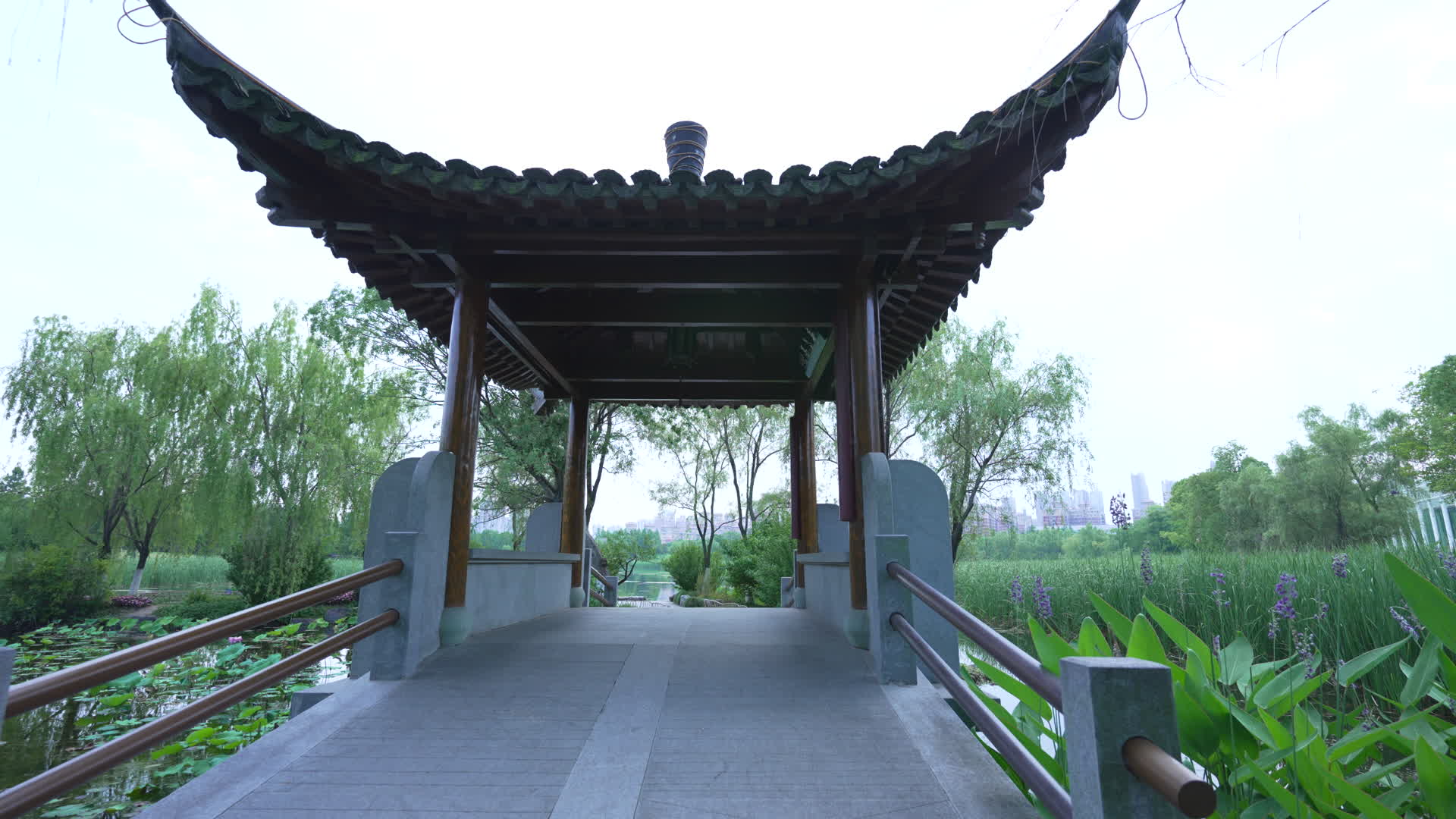 武汉园博园杭州园古风建筑视频的预览图