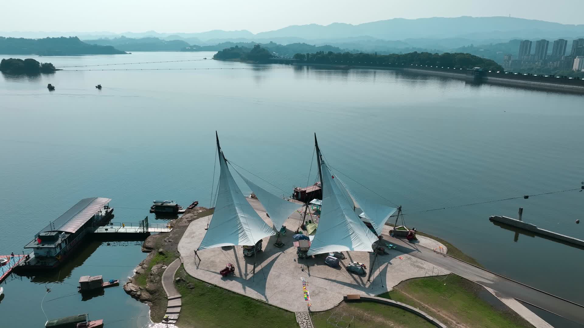 重庆长寿湖景区航拍视频视频的预览图