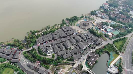 旅游景区湖南湘潭窑湾历史文化古建筑航拍视频的预览图