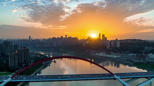 重庆菜园坝大桥航拍延时视频的预览图