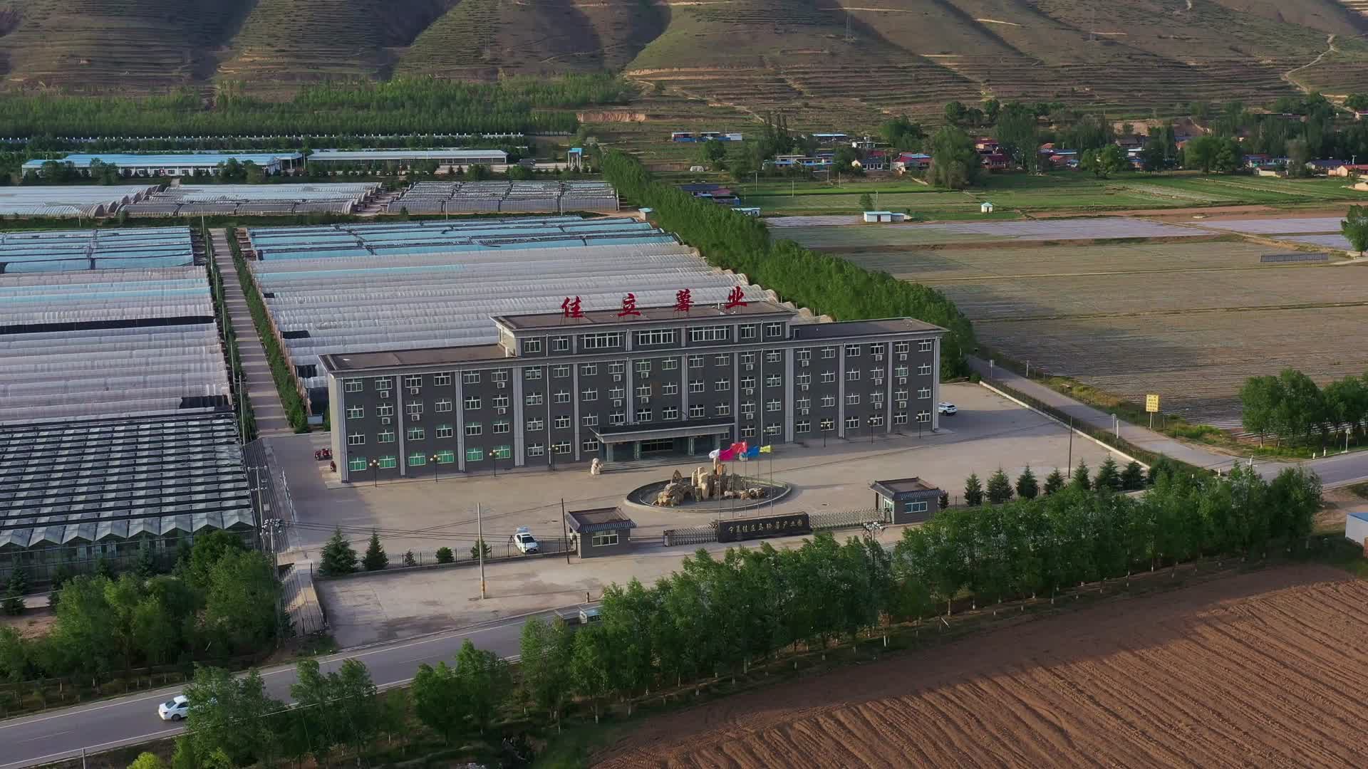 航拍宁夏西吉县佳立薯业基地视频的预览图