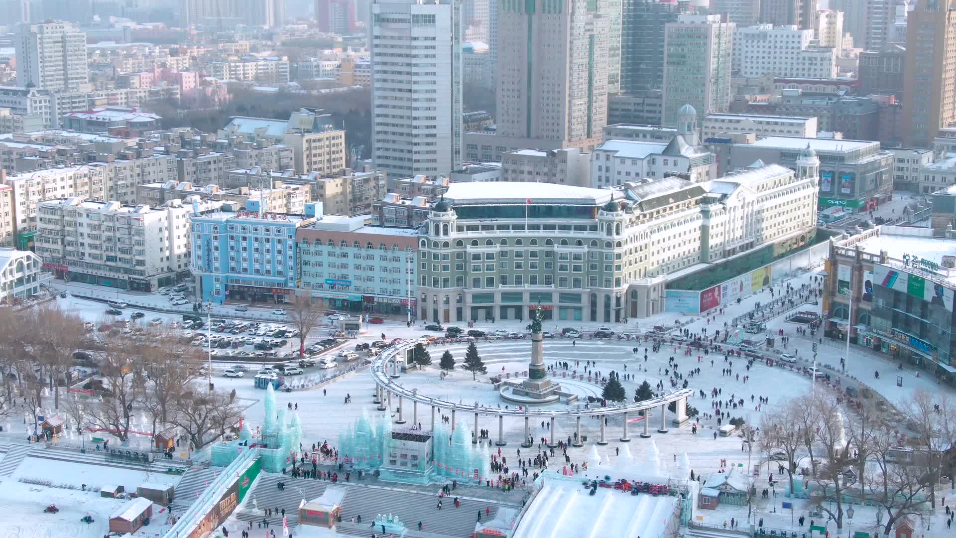 哈尔滨冰雪大世界远景视频的预览图