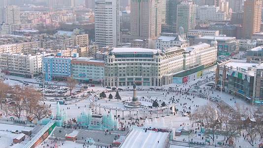哈尔滨冬日雪景视频的预览图
