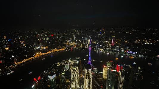 上海中心大厦城市夜景东方明珠4K延时实拍视频视频的预览图