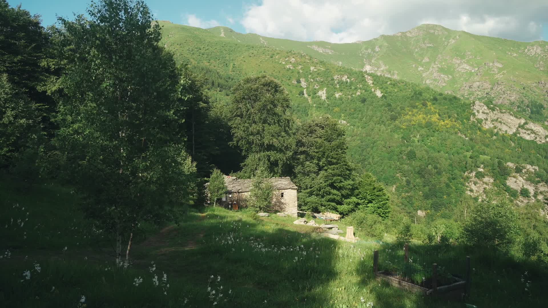 夏日山中乡村小屋农舍视频的预览图