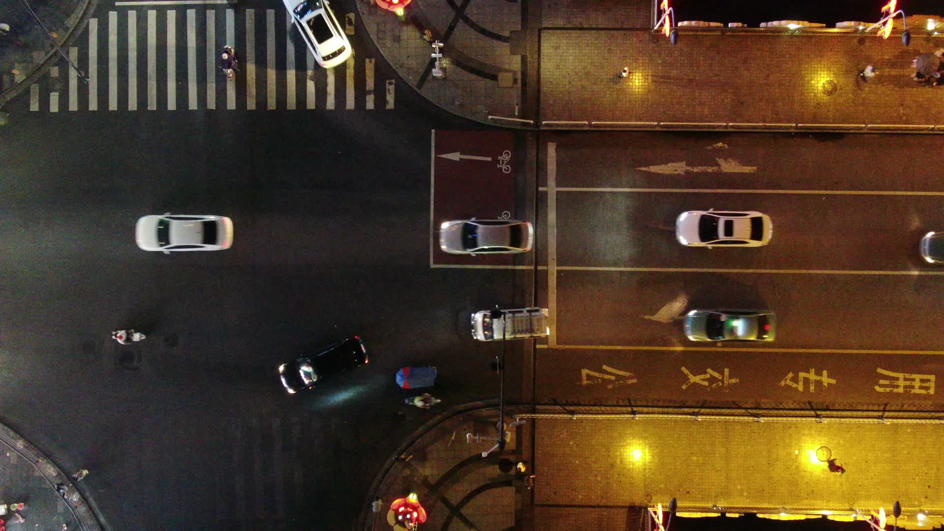 城市航拍湖南娄底城市夜景交通视频的预览图