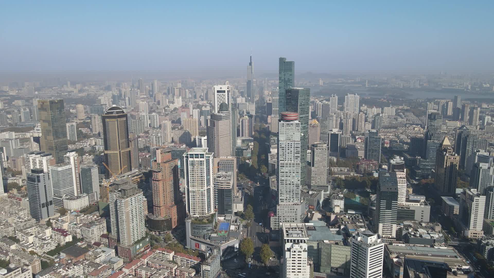 城市航拍南京城市高楼建筑视频的预览图