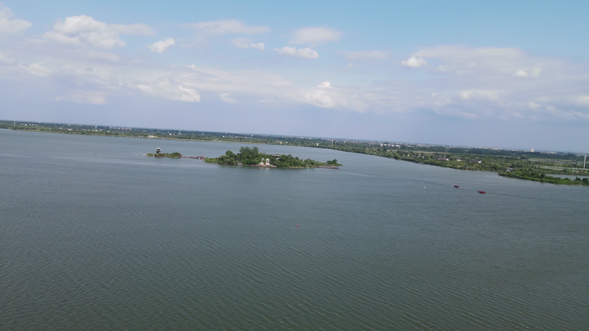 旅游景区湖南常德五柳湖航拍视频的预览图