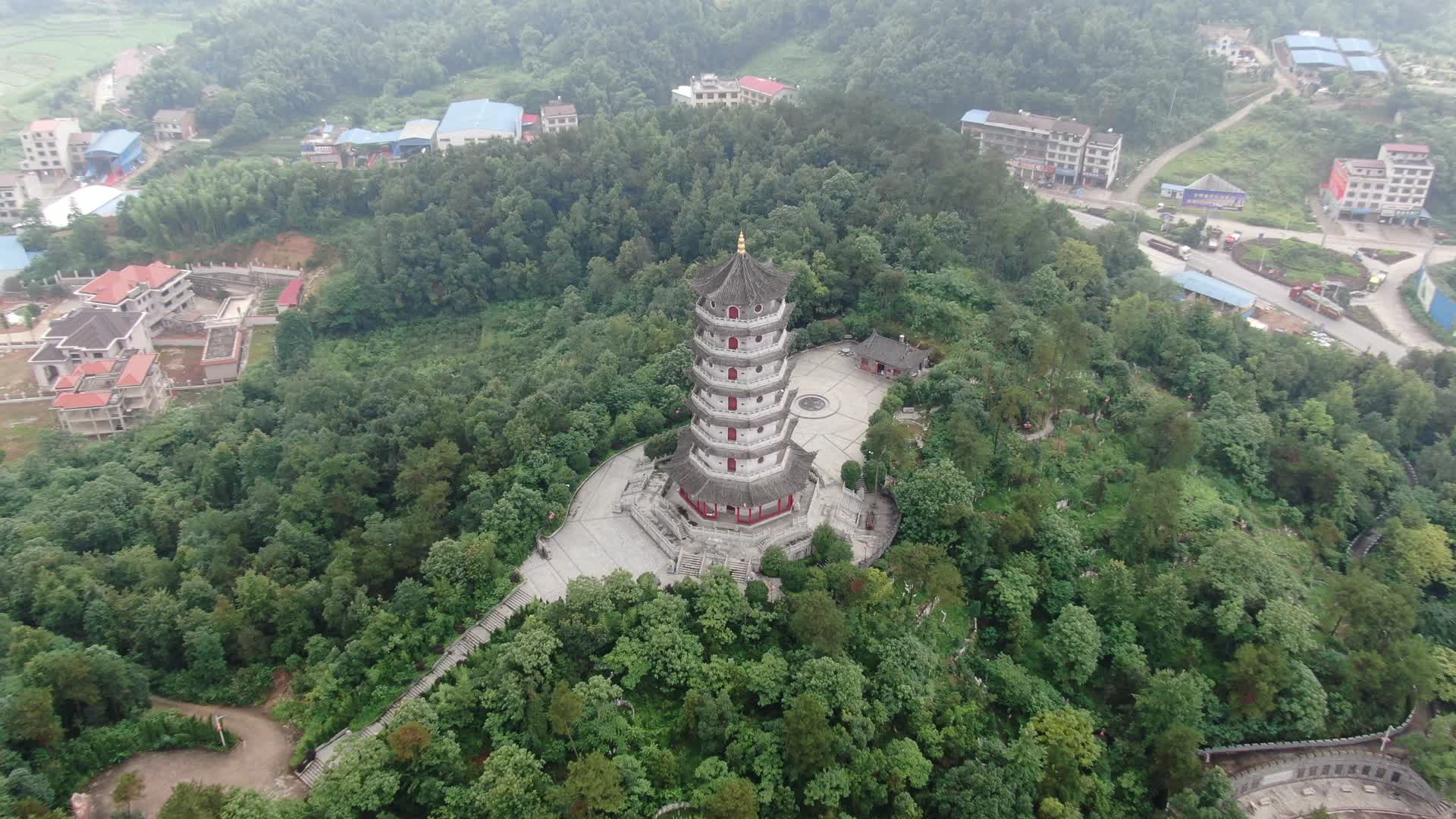 娄底双峰县文塔历史古建筑航拍视频的预览图