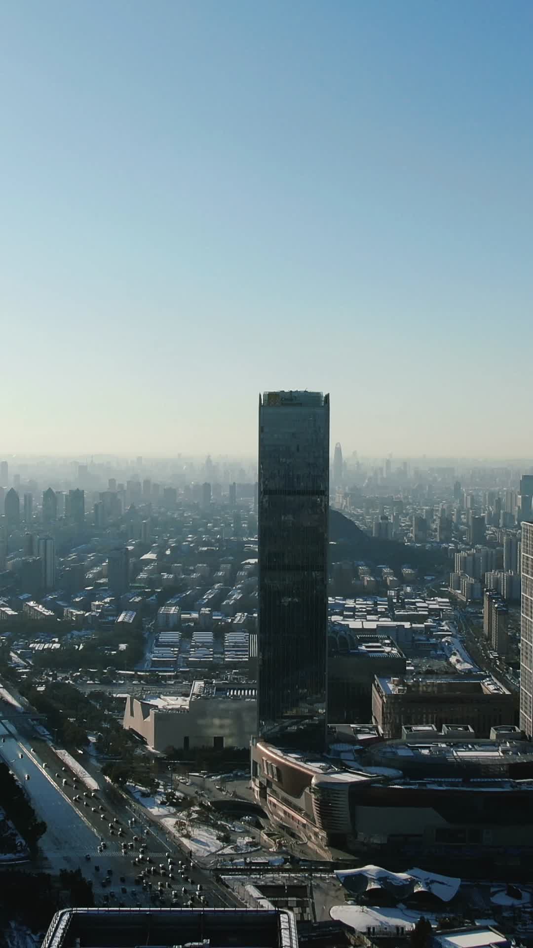 城市航拍山东济南商务建筑CBD竖屏视频的预览图