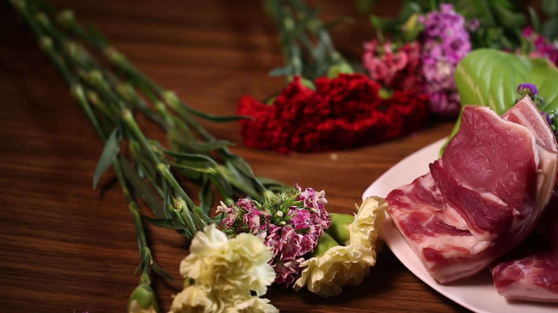 镜头合集五花肉猪肉红肉视频的预览图
