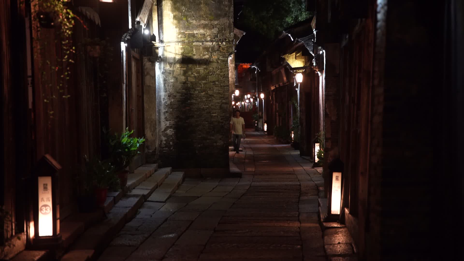嘉兴乌镇西栅江南水乡夜景视频的预览图