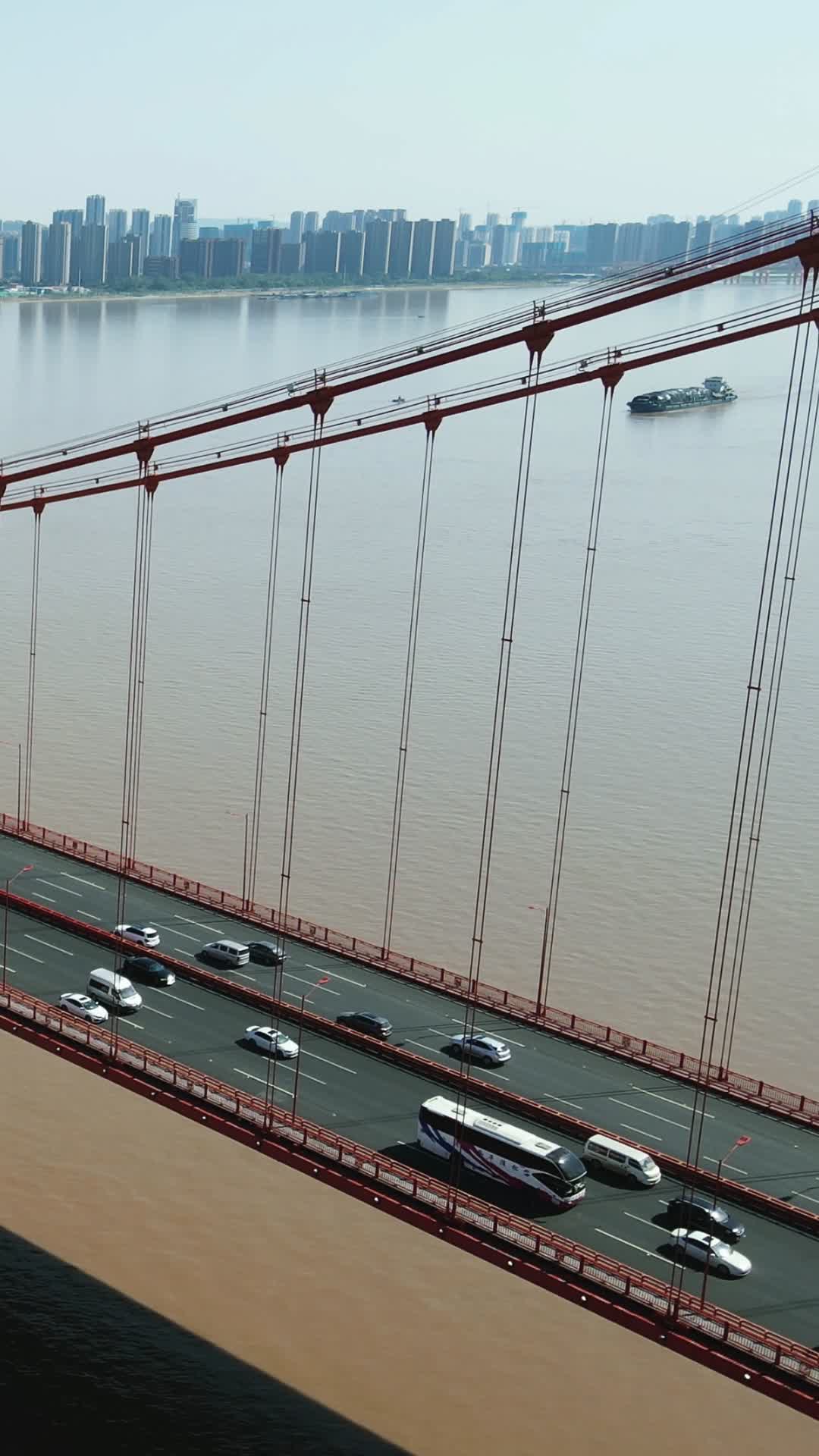 城市航拍武汉城市桥梁交通竖屏航拍视频的预览图