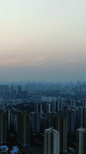 城市延时武汉日落夕阳竖屏航拍延时视频的预览图