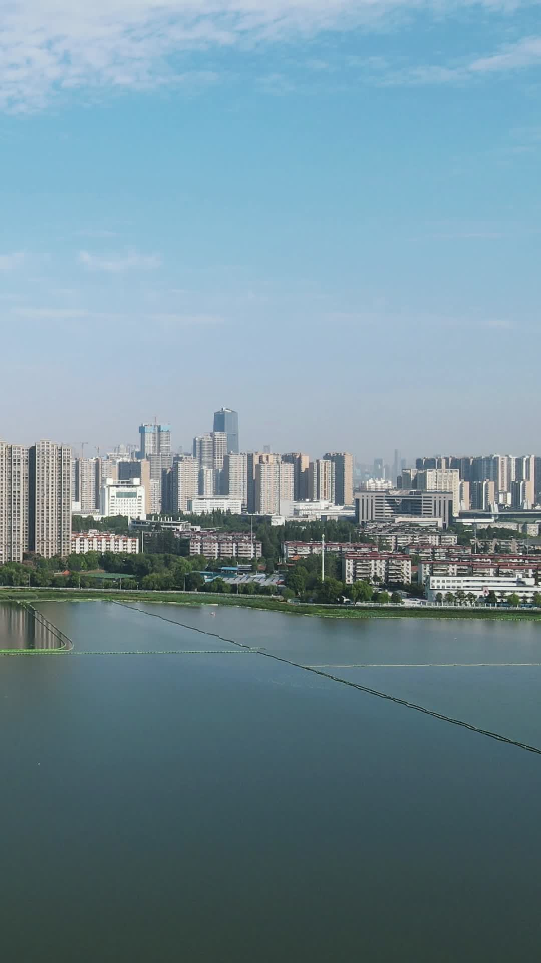 城市航拍武汉沙湖高楼建筑竖屏视频的预览图