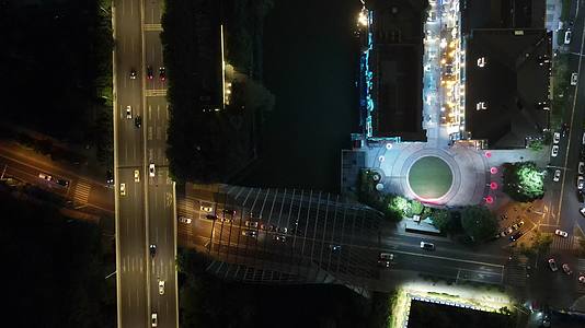 城市航拍武汉城市夜景交通视频的预览图
