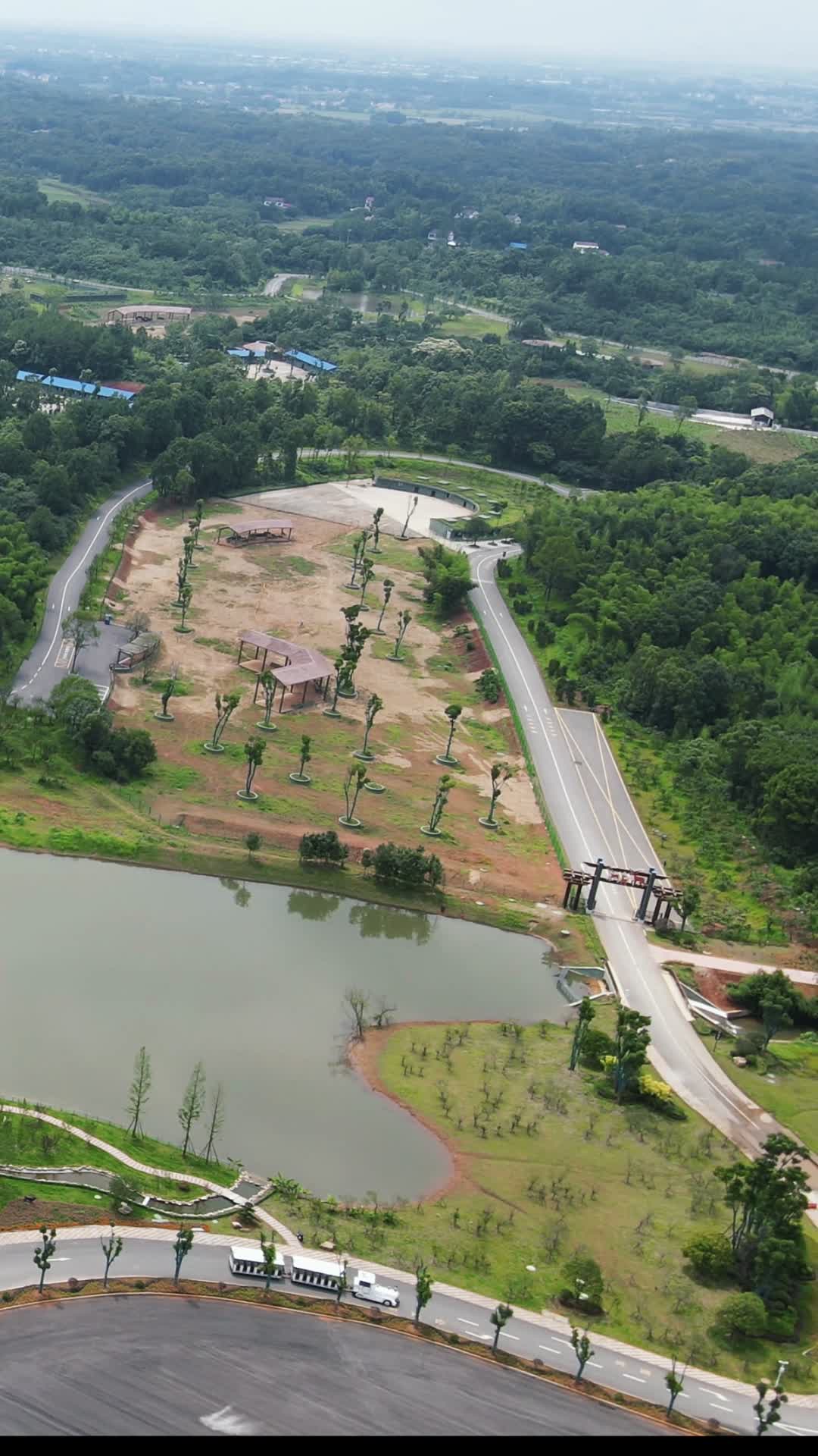 湖南汉寿植物园竖屏航拍视频的预览图