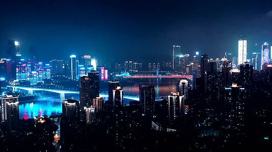 重庆城市夜景航拍延时摄影视频的预览图