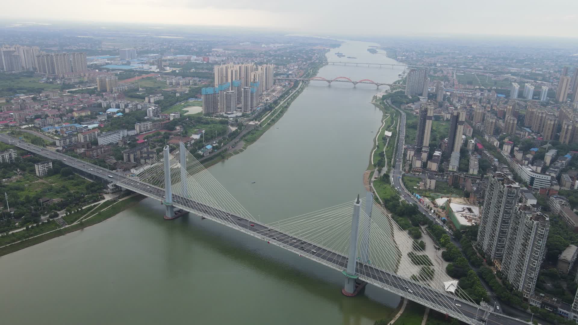 航拍湖南益阳城市视频的预览图