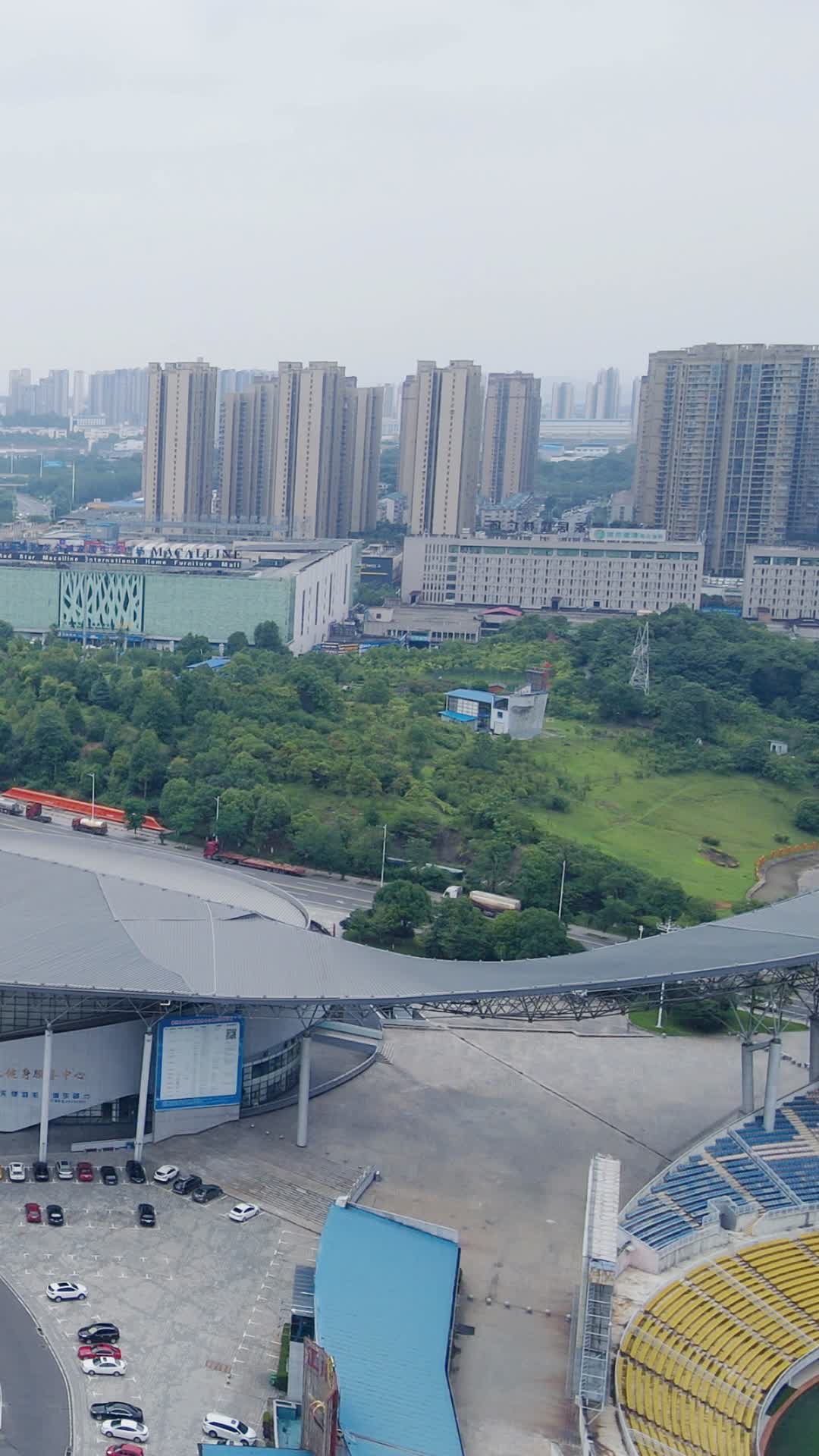 湖南株洲体育公园竖屏航拍视频的预览图