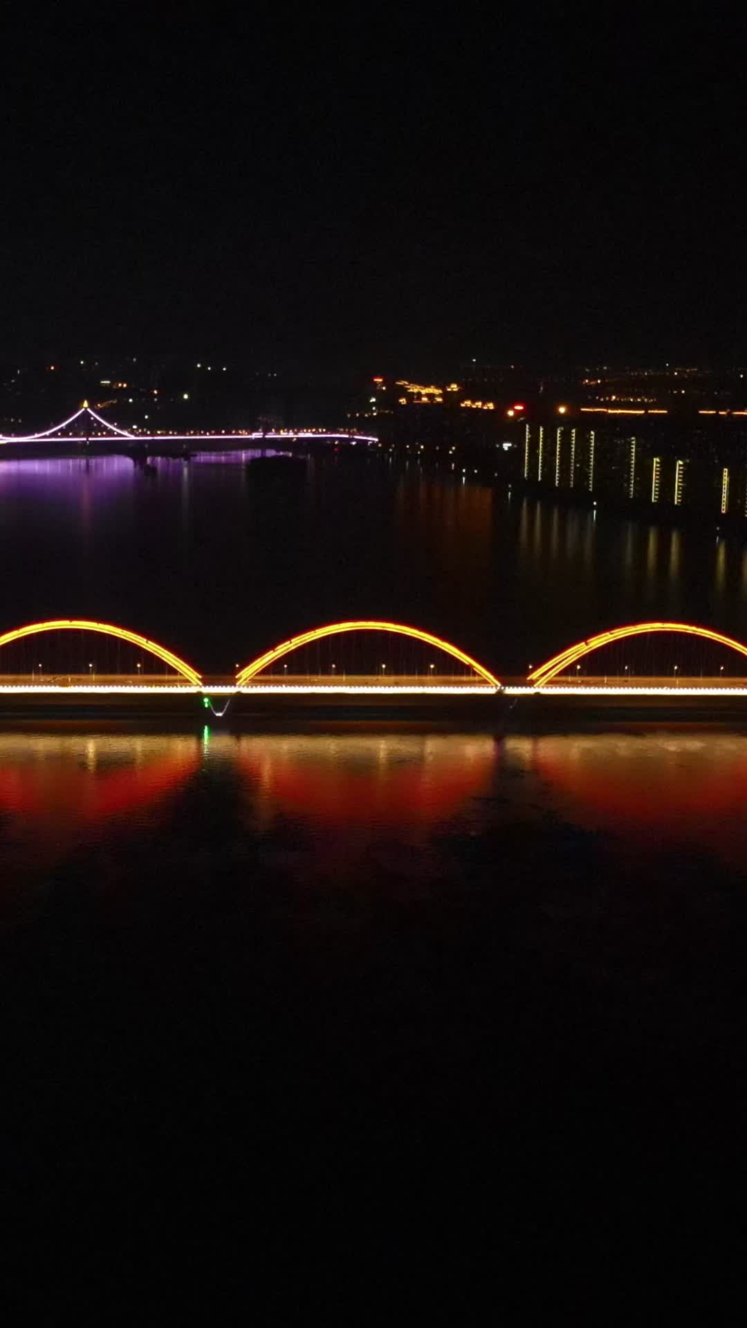 城市航拍湖南长沙福元路湘江大桥竖屏视频的预览图