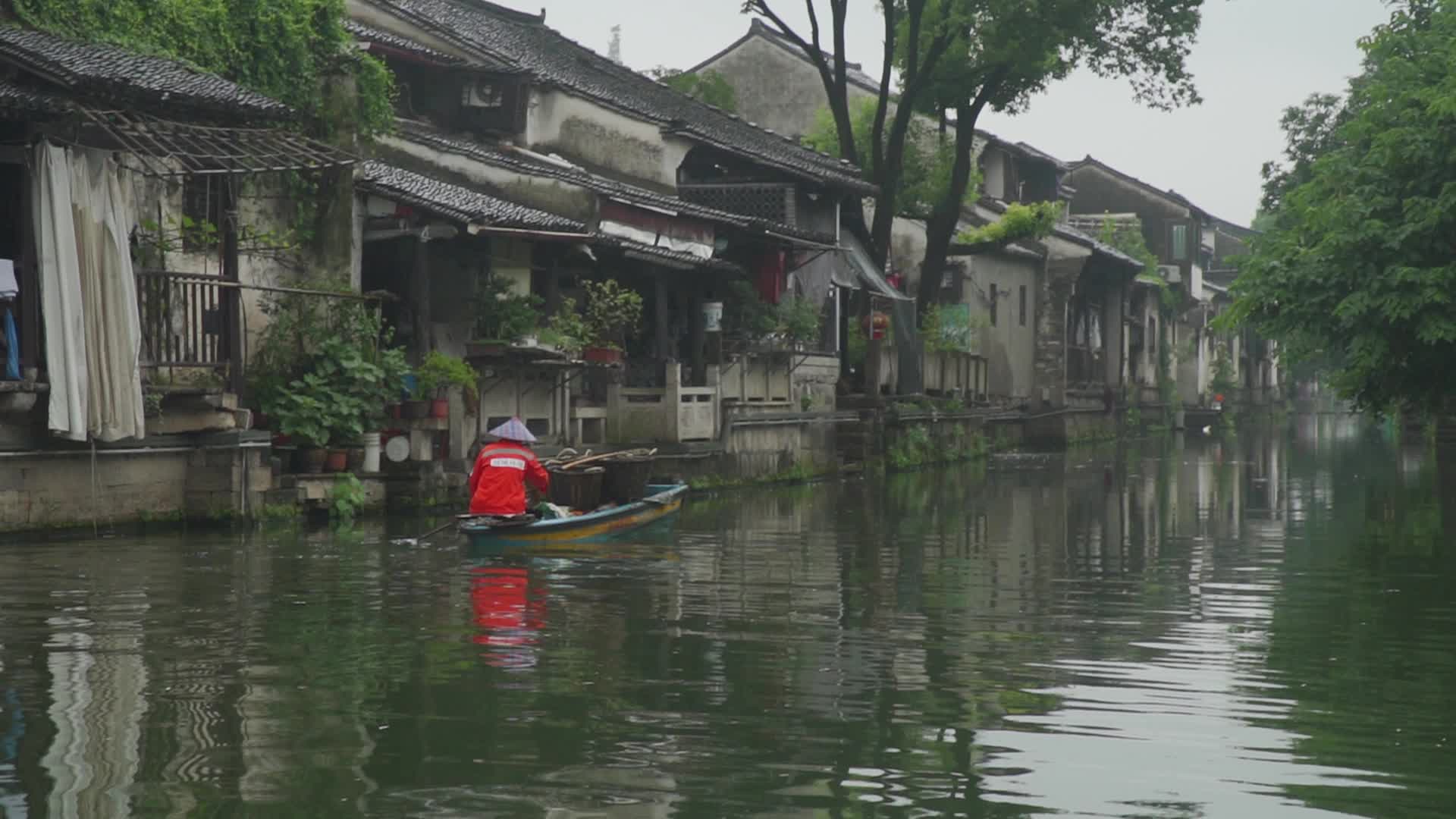 绍兴仓桥直街江南水乡视频的预览图