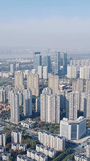城市航拍江苏南京河西金融中心竖屏视频的预览图