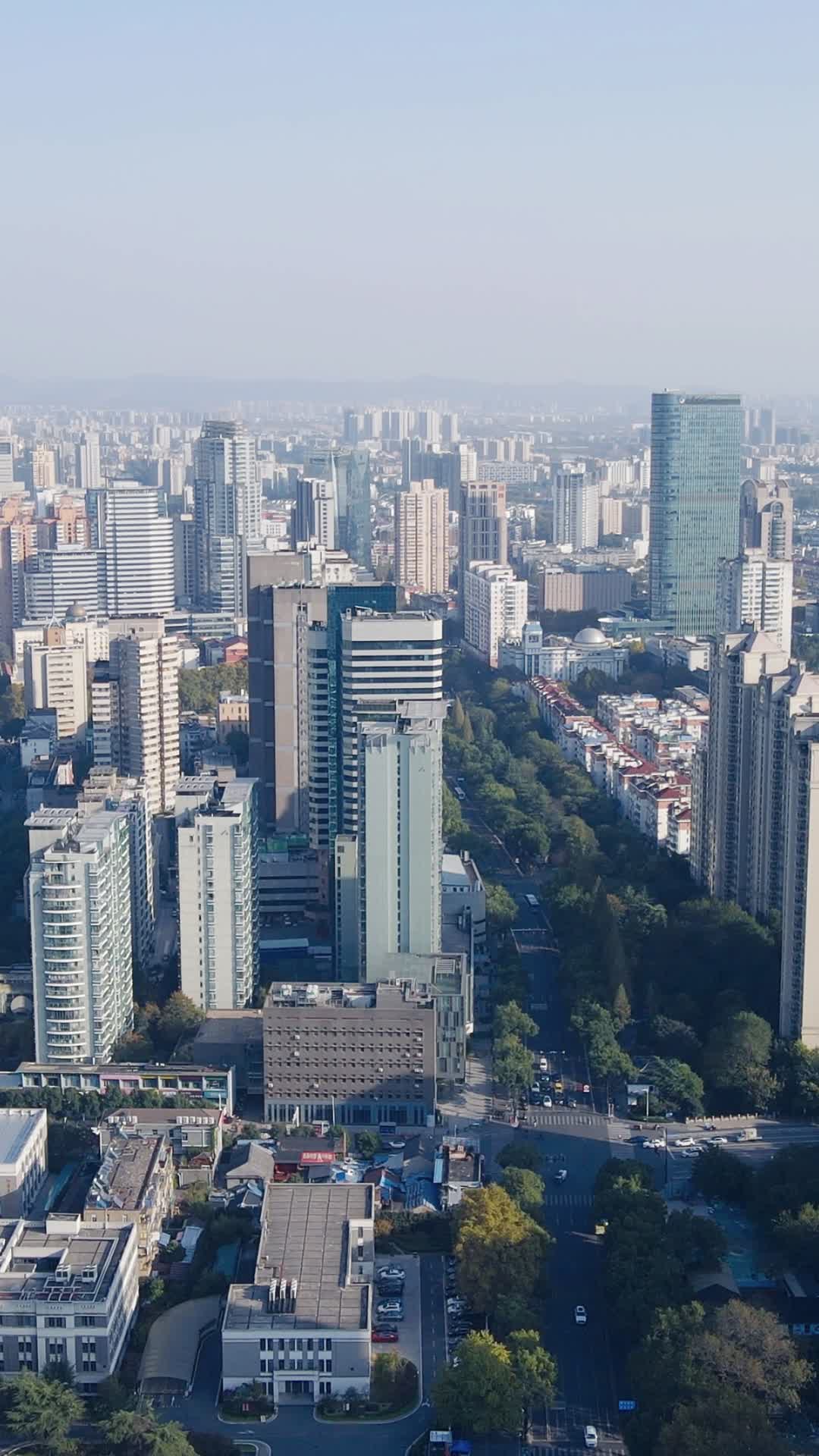 城市航拍江苏南京河西金融中心竖屏视频的预览图