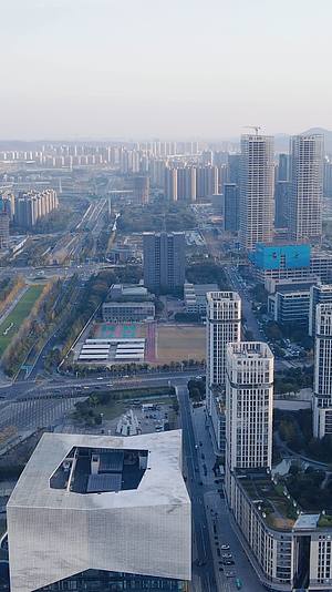 城市航拍南京城市高楼建设竖屏视频的预览图