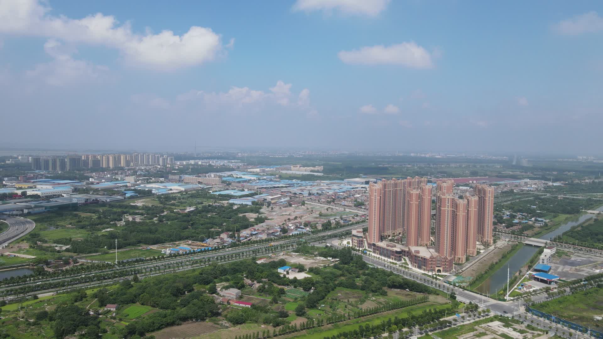 航拍湖北荆州交通大道视频的预览图