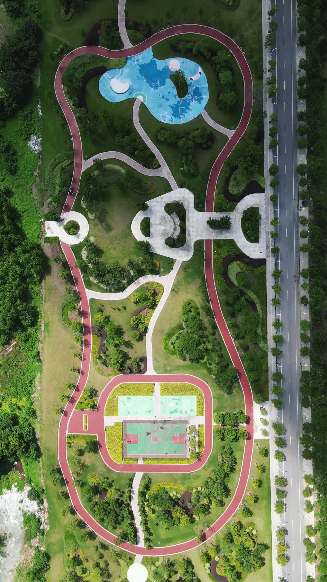 航拍湖北荆州体育公园视频的预览图