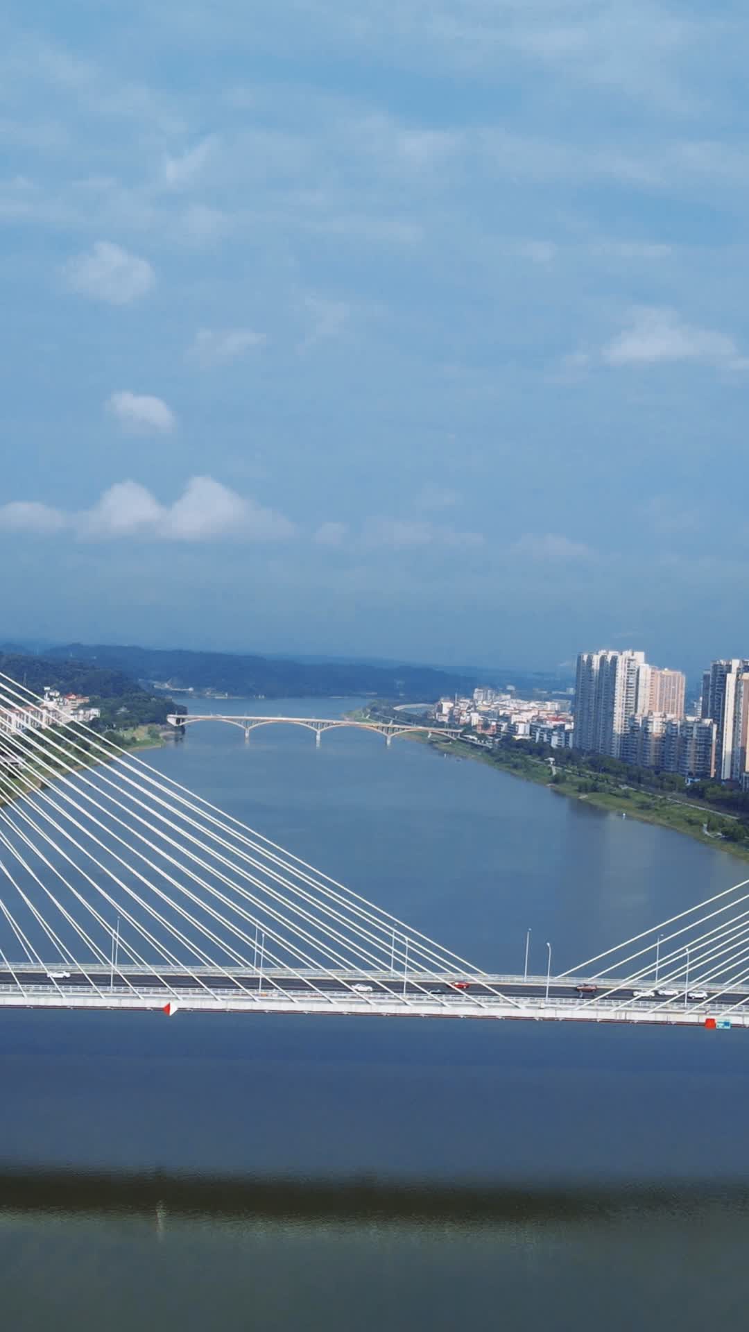 城市航拍湖南益阳九洲大桥视频的预览图