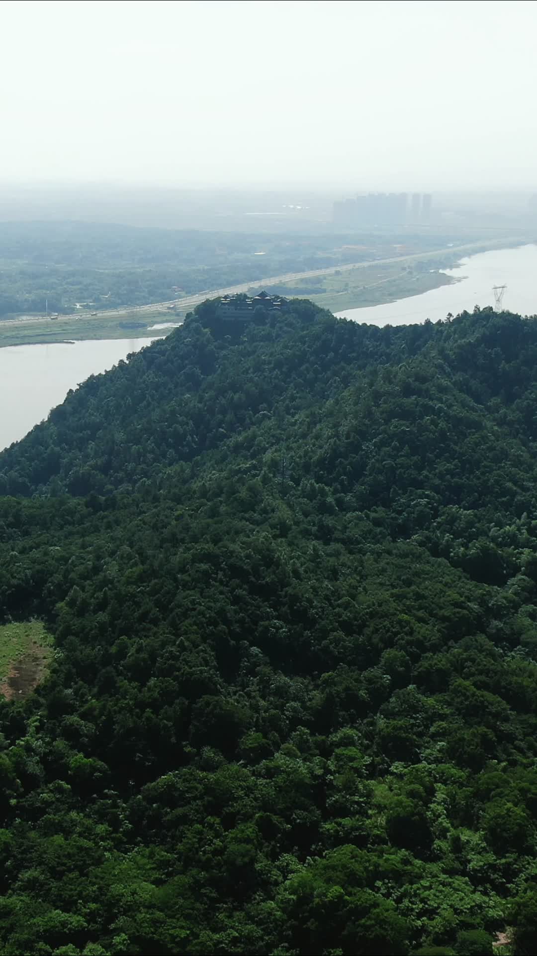 旅游景区航拍湖南湘潭昭山风景区视频的预览图