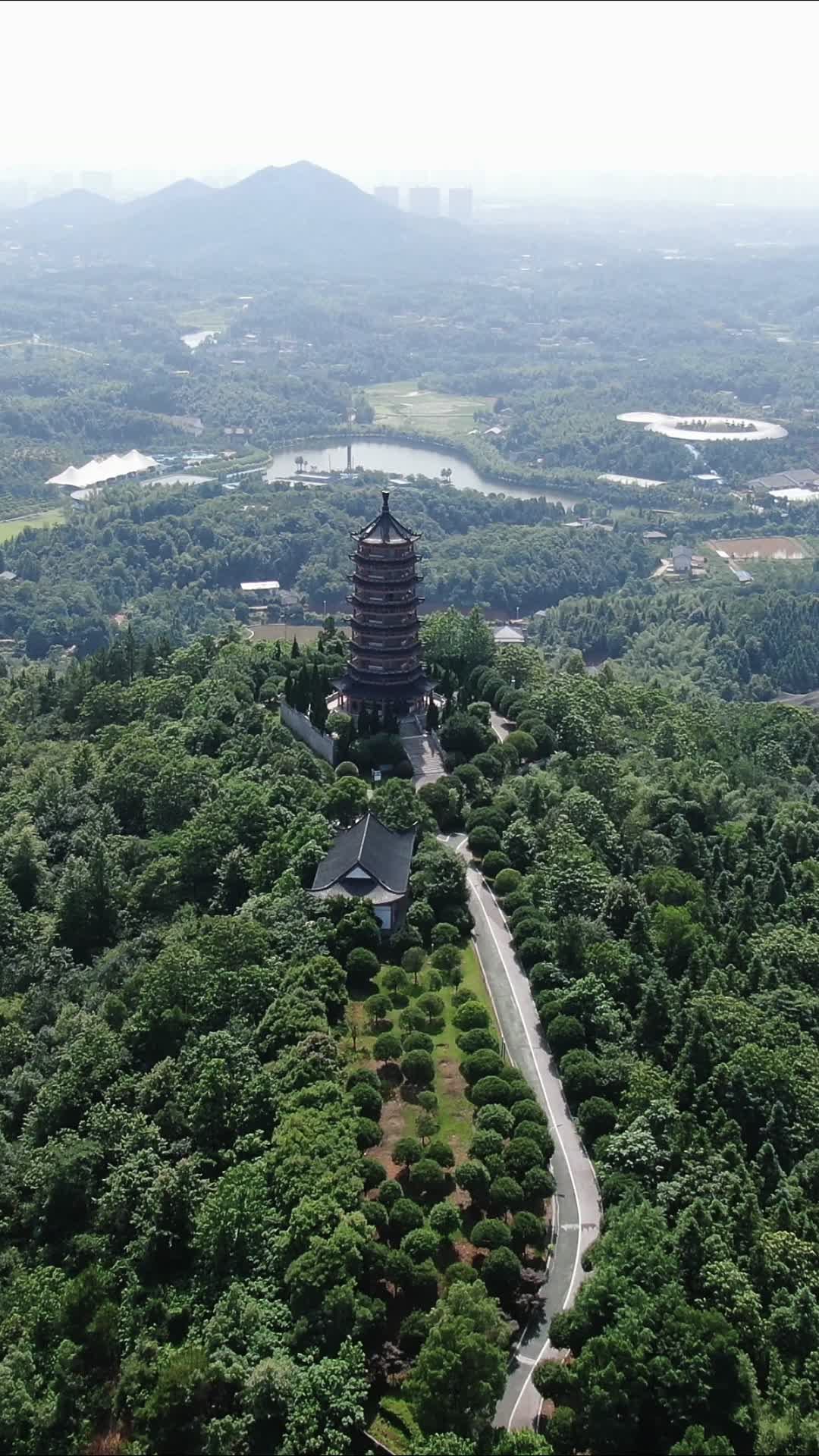 旅游景区湖南湘潭盘龙大观园八合塔视频的预览图