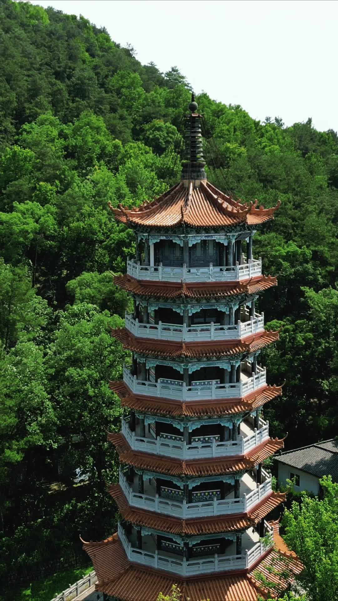 旅游景区湖南常德夹山国家森林公园野拂维禅师塔视频的预览图