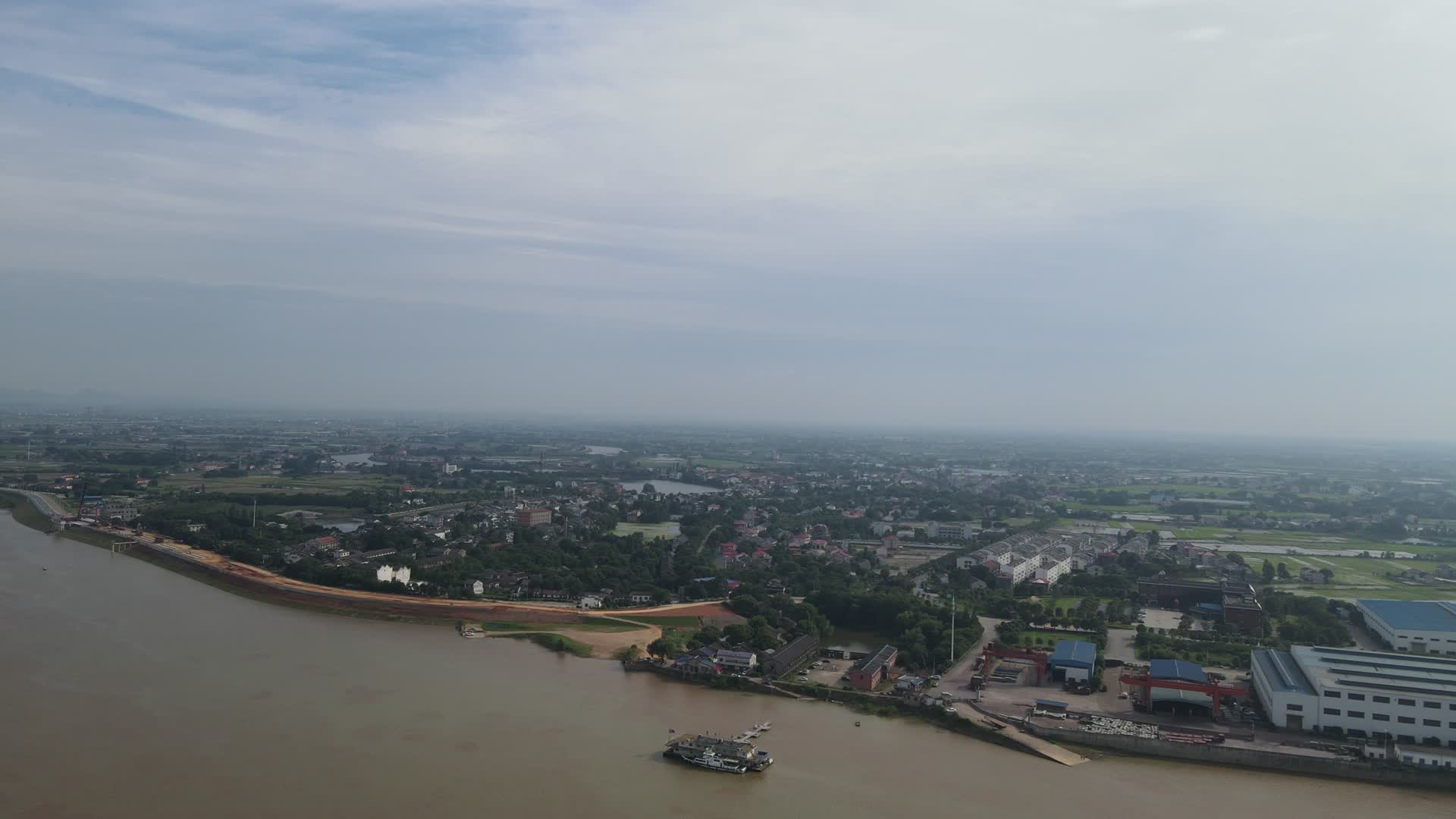 湖南长沙靖港古镇航拍视频的预览图