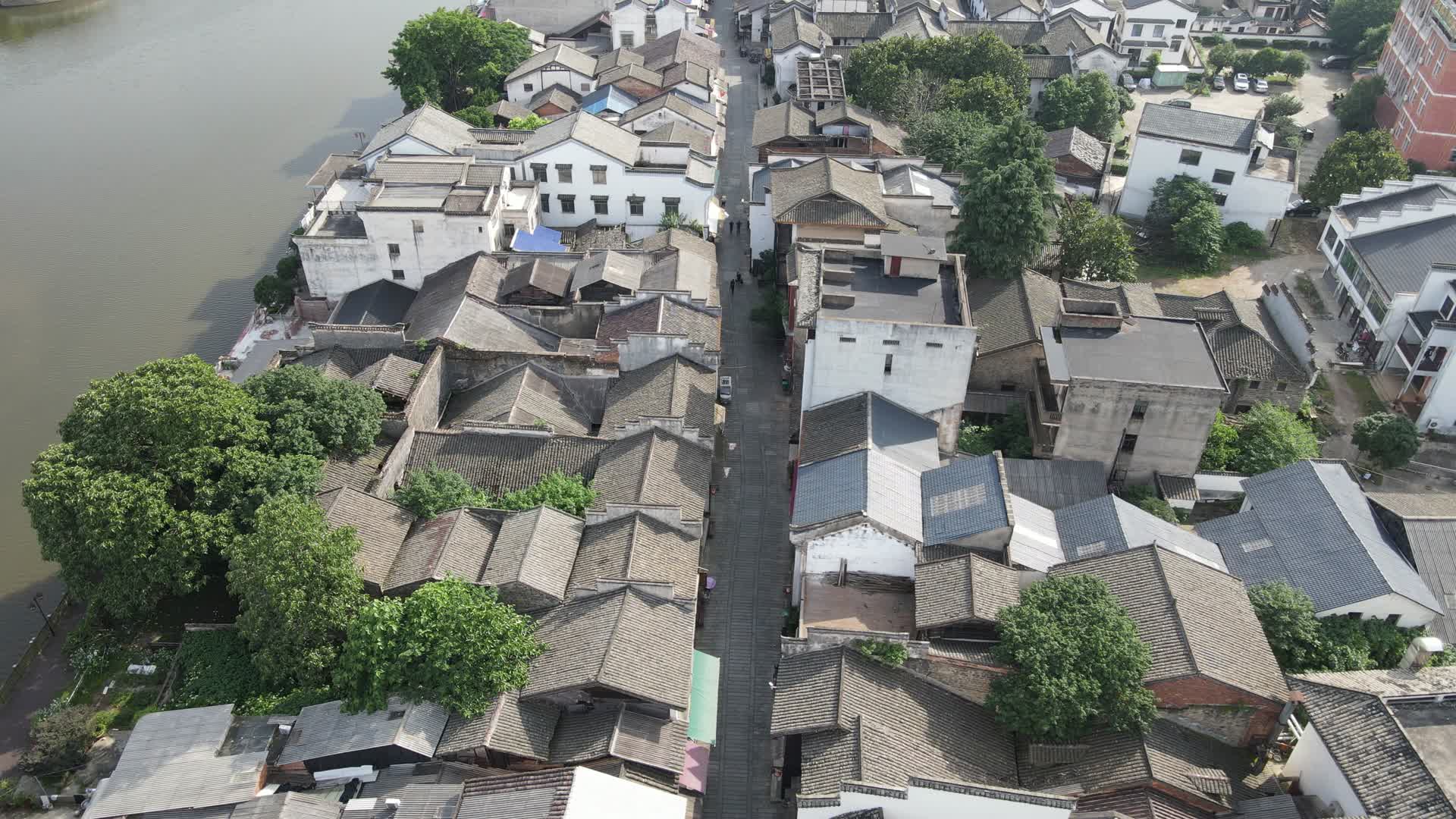 湖南长沙靖港古镇航拍视频的预览图