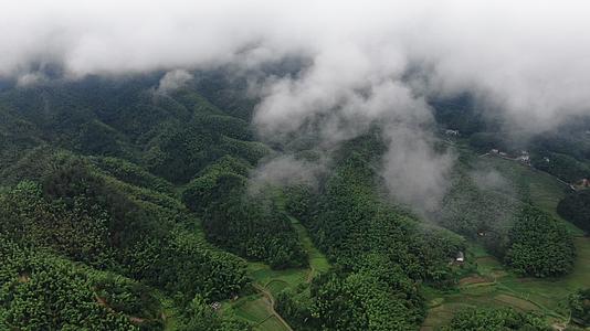自然风光山间雨后云雾缭绕航拍视频的预览图