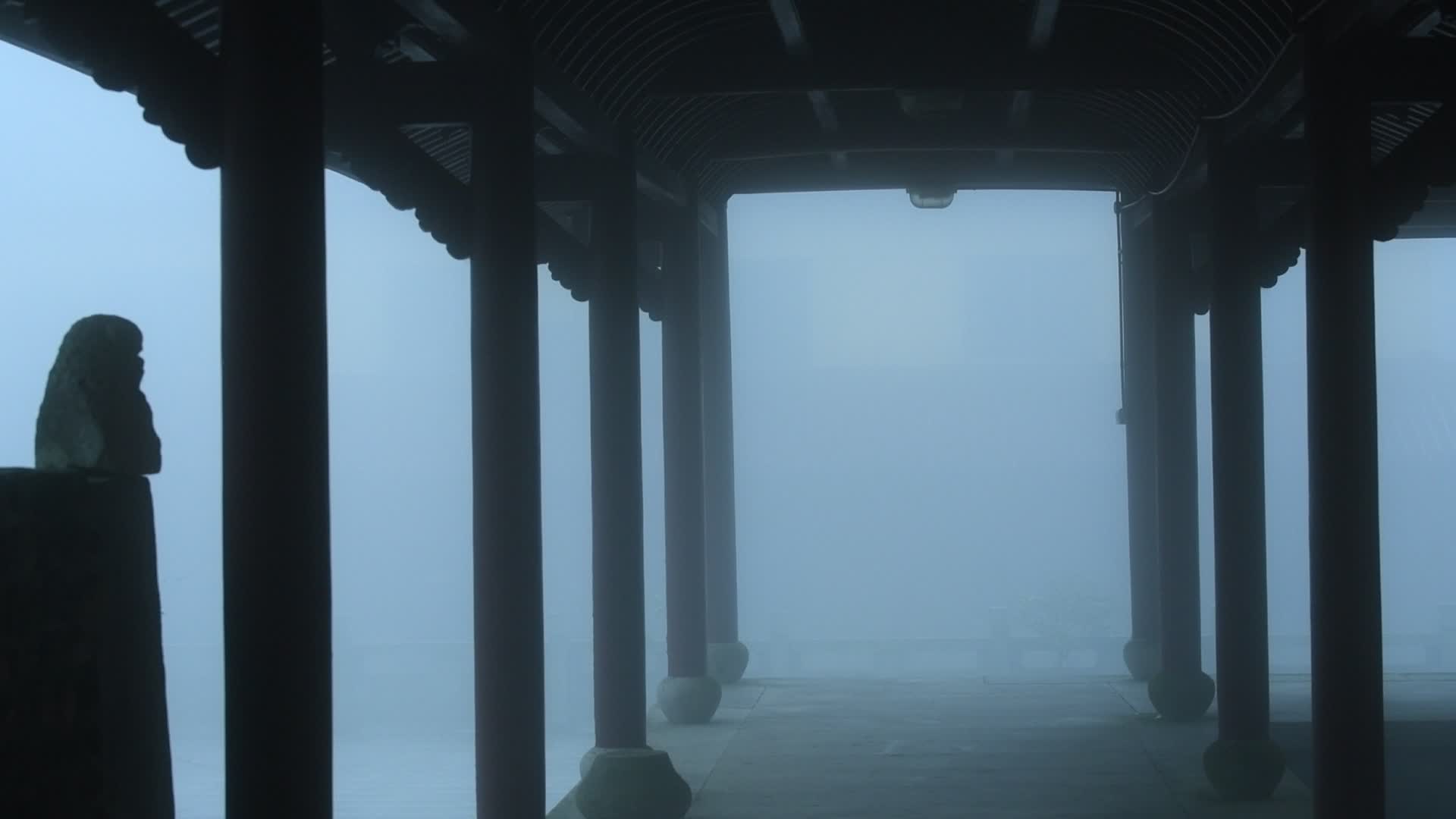 浙江天台山华顶寺雾景视频的预览图
