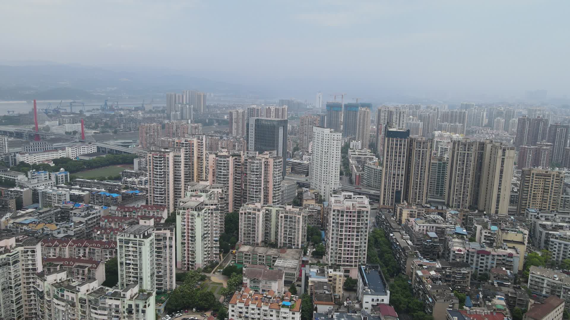 城市航拍湖北宜昌城市建设视频的预览图