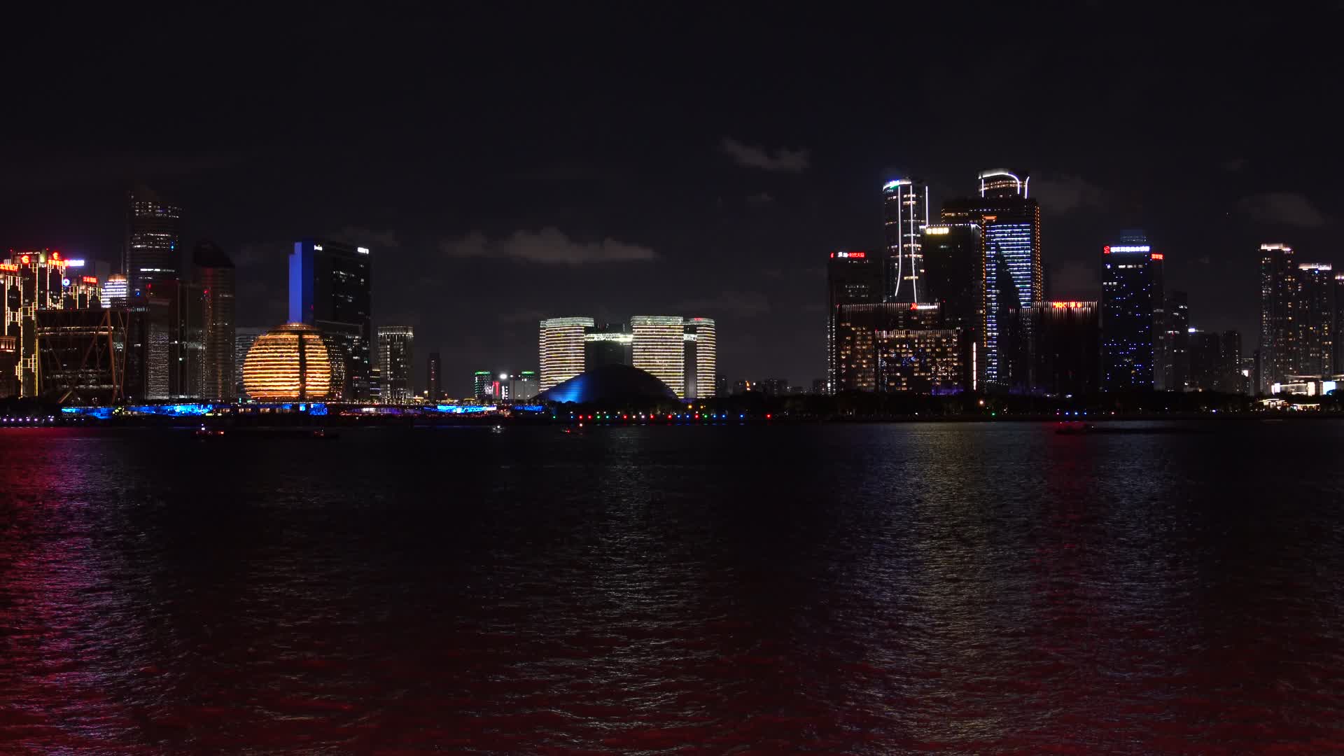 杭州江干区钱江新城城市阳台夜景视频的预览图