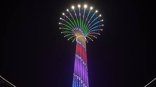 杭州滨江钱江世纪公园亚运会场地夜景视频的预览图