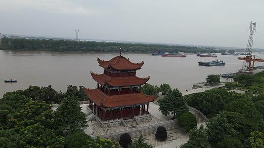 湖南湘阴县远浦楼地表建筑航拍视频的预览图