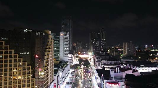 城市延时航拍广西南宁城市夜景移动延时视频的预览图