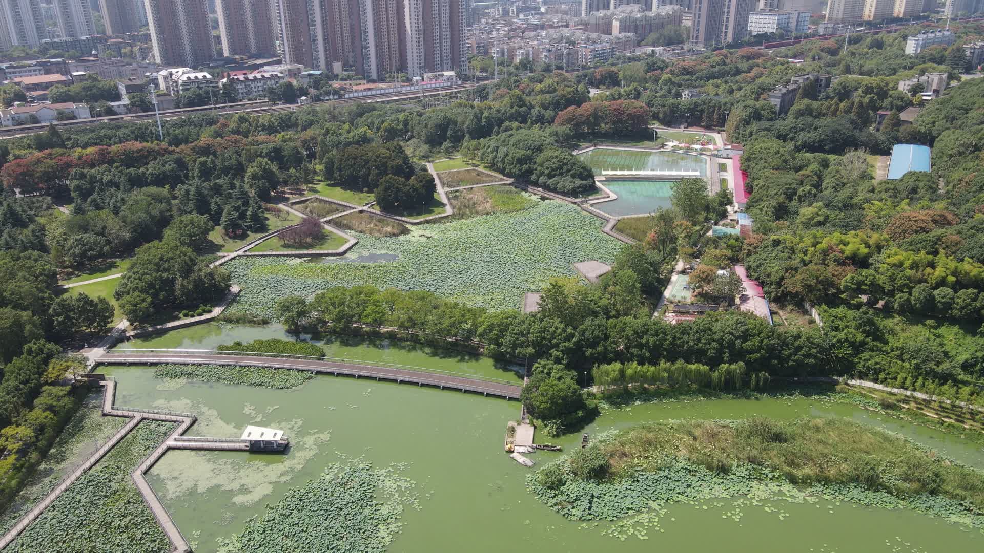 旅游景区湖北武汉月湖风景区航拍视频的预览图