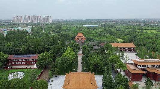 旅游景区湖北荆州太晖观历史文化古建筑航拍视频的预览图