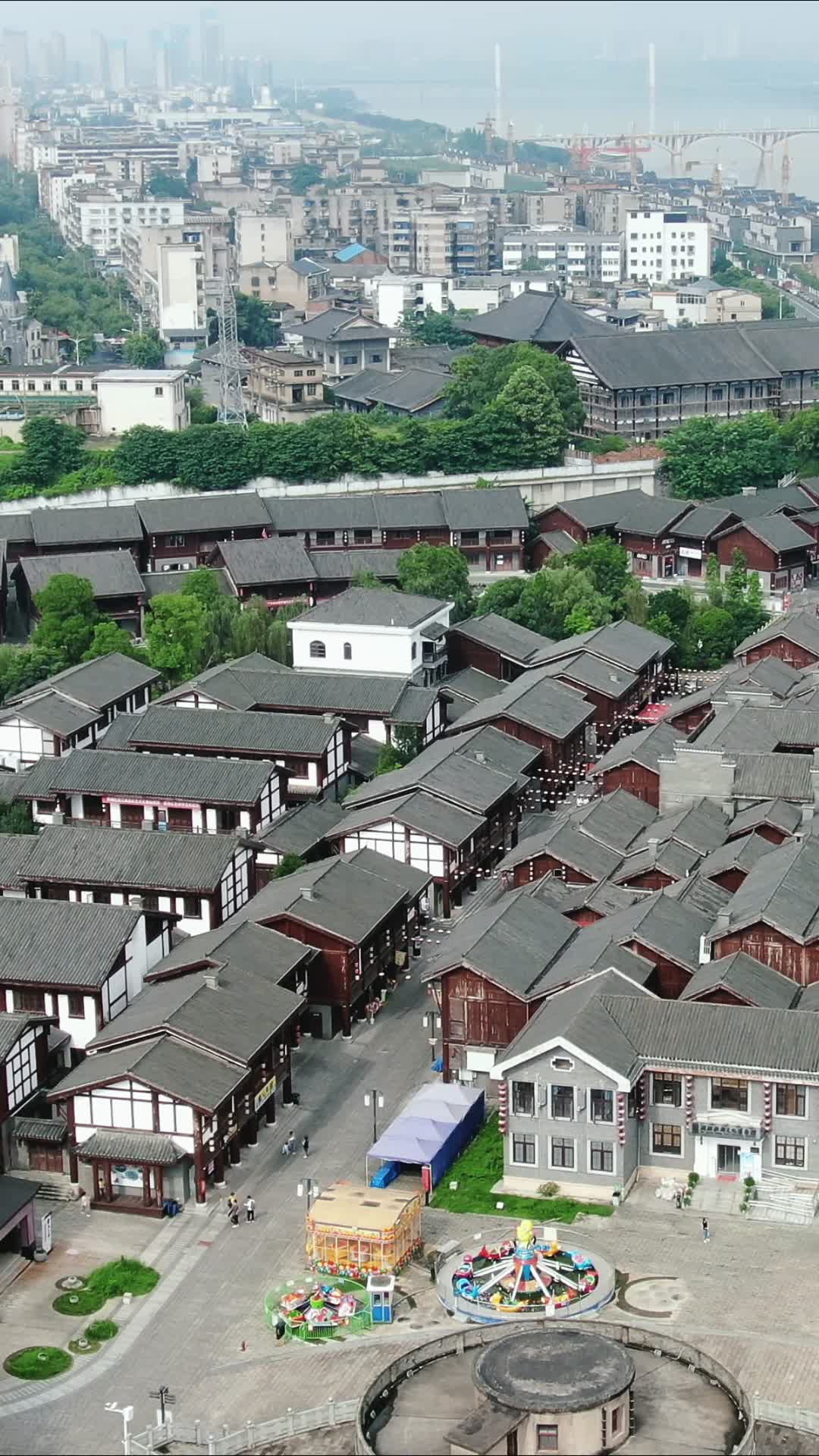 城市航拍湖南湘潭窑湾历史文化旅游街区视频的预览图