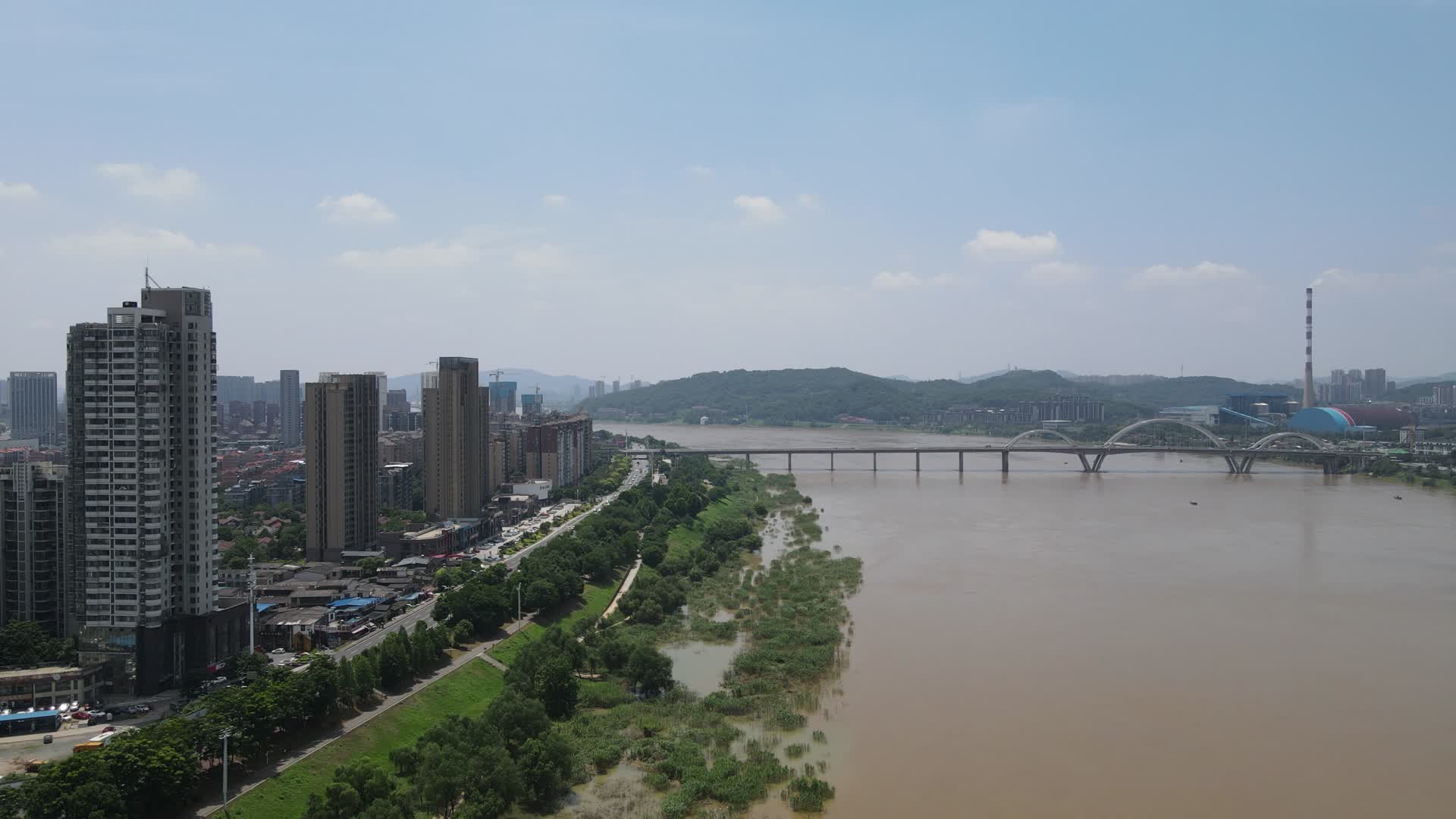 湖南株洲城市风光地标建筑航拍视频的预览图